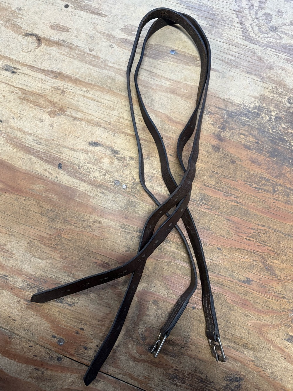 56” brown stirrup leathers